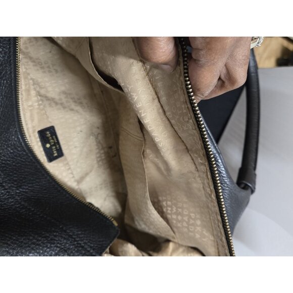 Kate Spade Berkshire Road Stevie Black Leather Satchel Shoulder Bag Classic - Picture 9 of 12